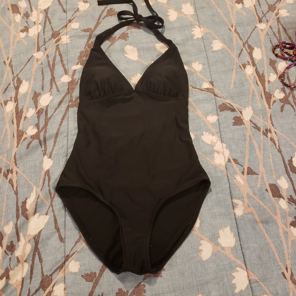 Womens black one piece open xs swimsuit
